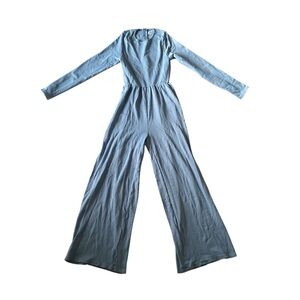 NWOT OQQ Blue - Round Neck - Ribbed - Long Sleeve - Bellbottom Jumpsuit M